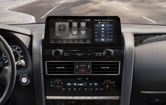 2023 Nissan Armada touchscreen and front console | Fort Worth Nissan in Fort Worth TX