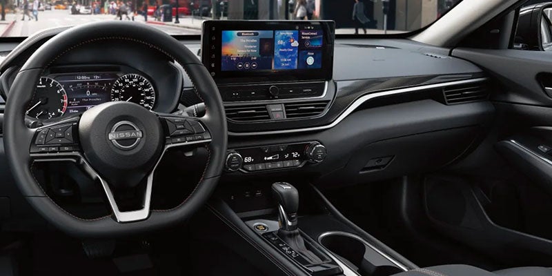 The front dash of a altima.