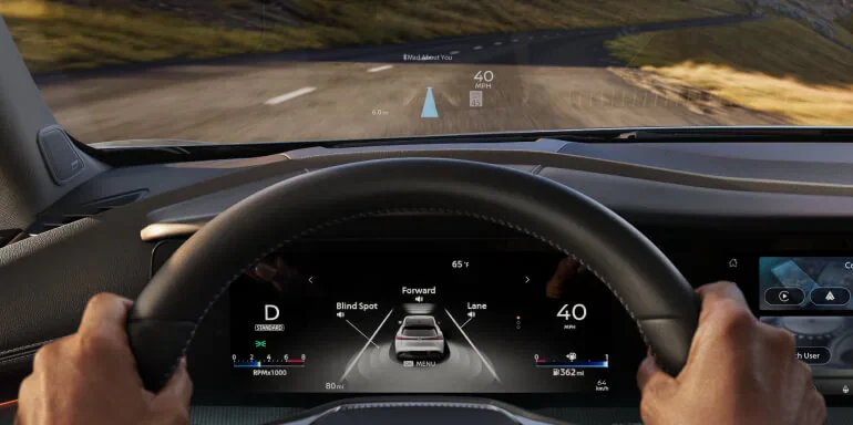 2025 Nissan Murano showing advanced drive-assist display and head-up display