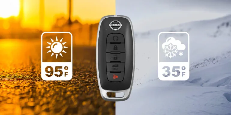 2025 Nissan Murano key fob showing remote engine start system