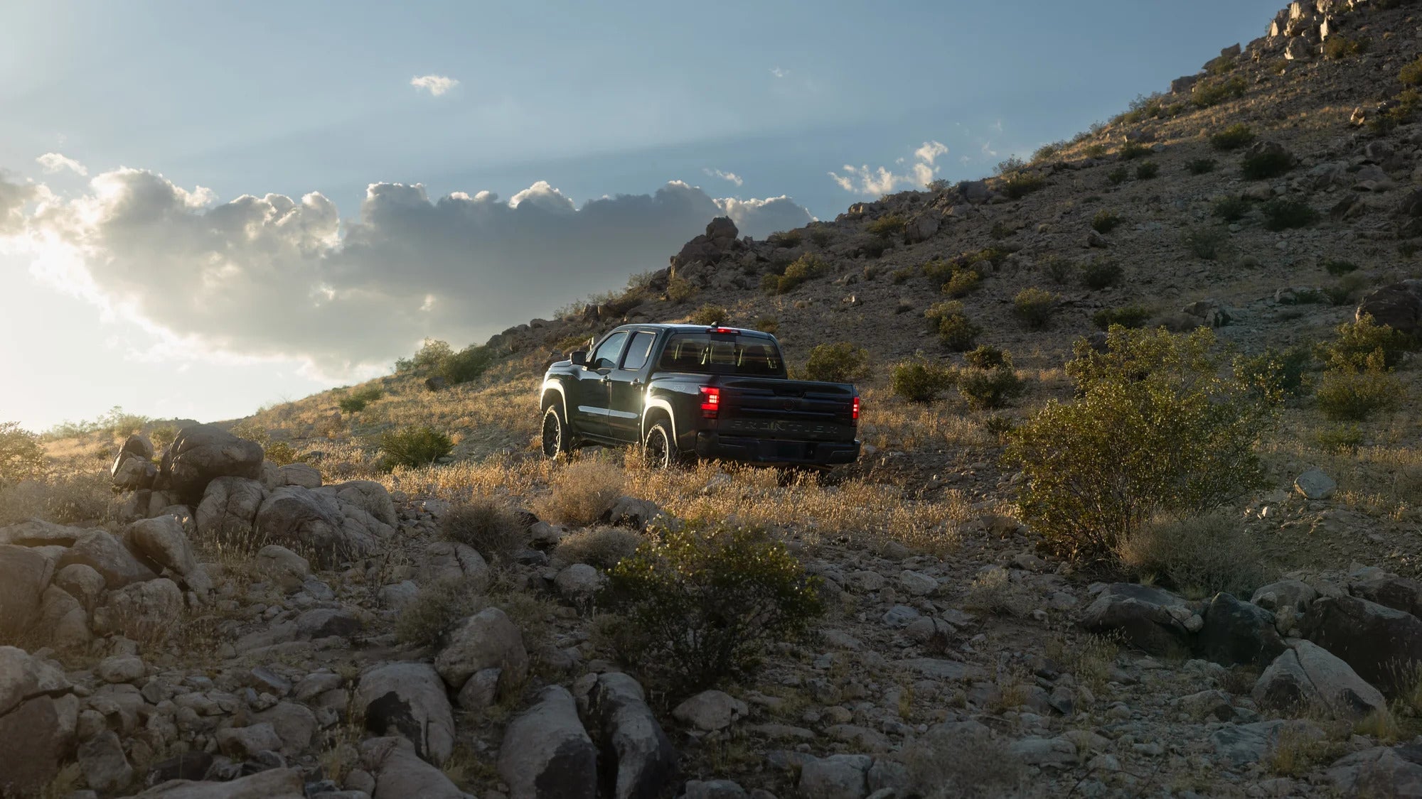 nissan frontier driving in the desert